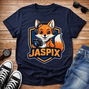 Navy Blue Kids T-Shirt with Fox Graphic